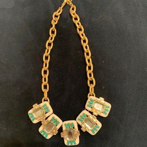 Chunky turquoise colored necklace